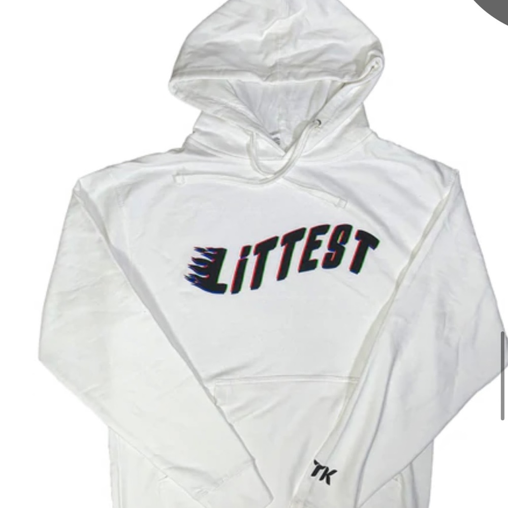 TK MERCH LITTEST WAVE HOODIE IN WHITE